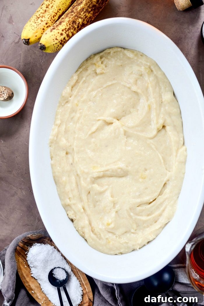 Golden Maple Bourbon Banana Pudding Cake 14 Banana cake batter mixed until just combined