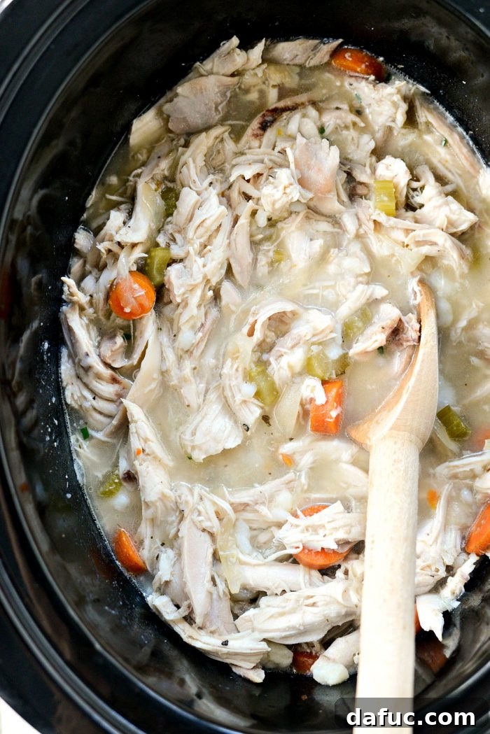 Creamy slow cooker chicken and vegetables mixture