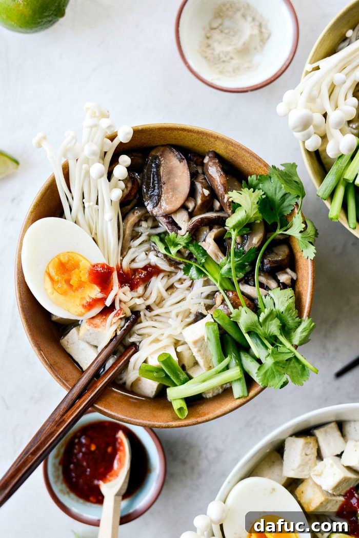 Final Presentation of Mushroom Ramen Bowls - SimplyScratch.com Delicious Ramen Recipe