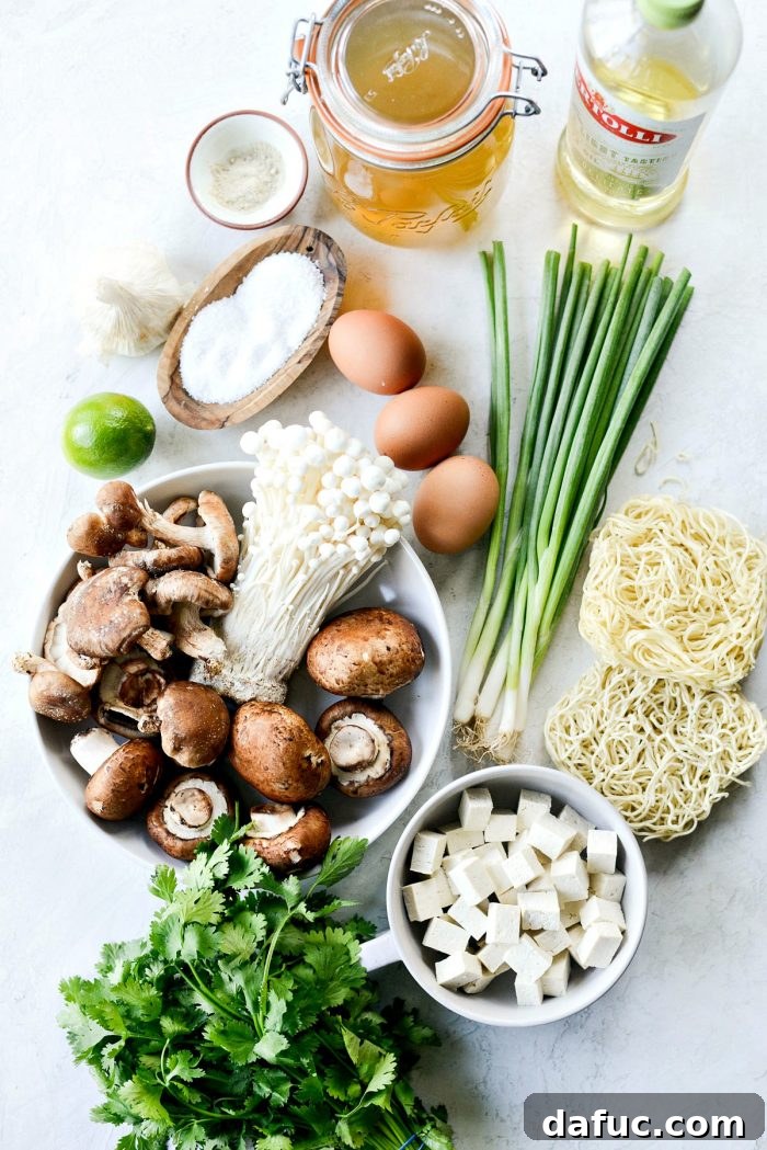Fresh Mushrooms and Garlic Ready for Ramen - SimplyScratch.com Vegan Ramen Prep