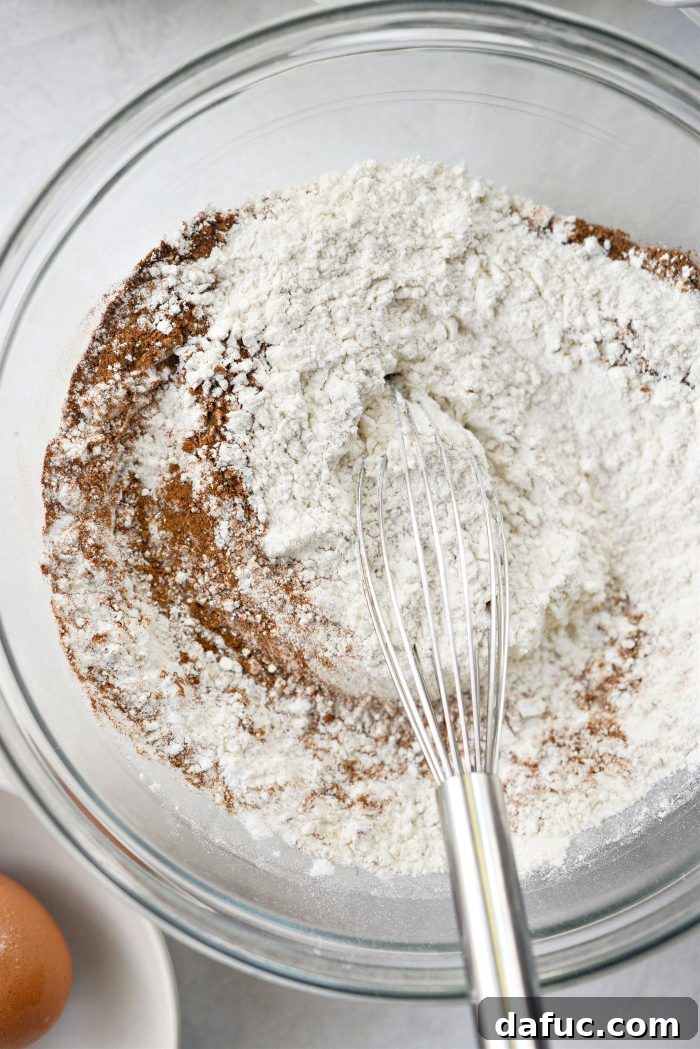 Harvest Apple Doughnut Delight 7 Measure and add dry ingredients to a bowl
