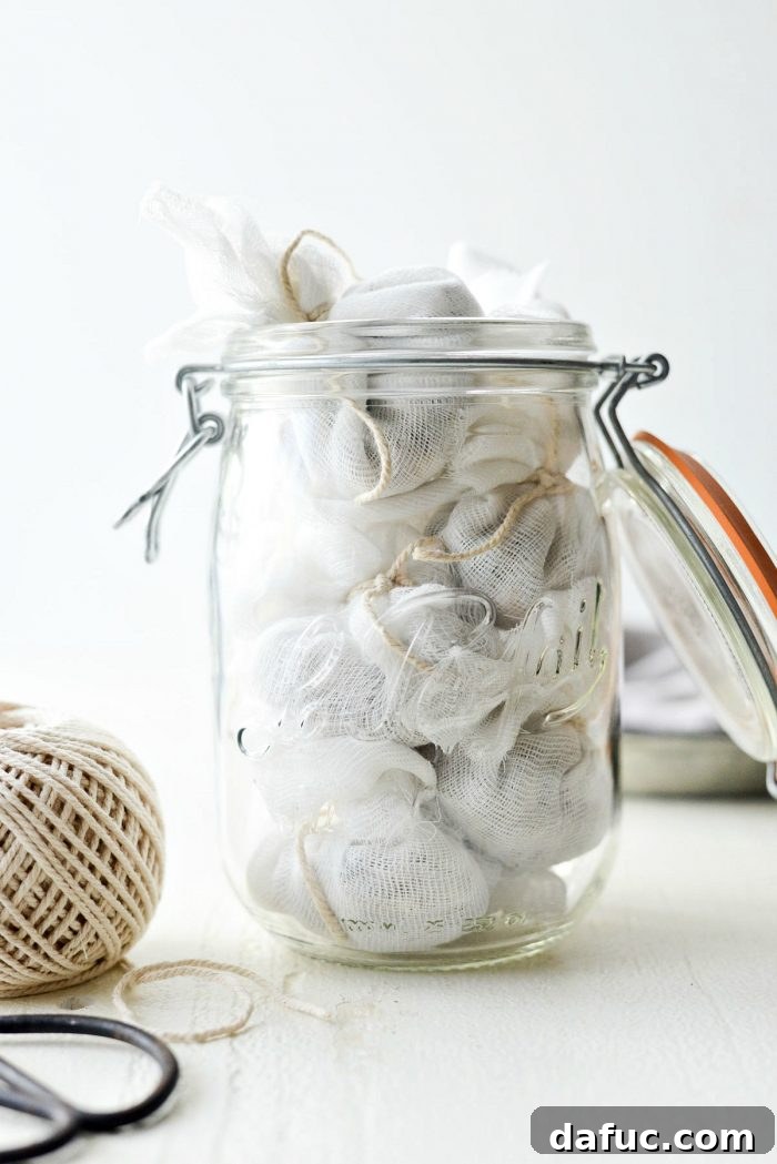 Handcrafted Mulling Spice Sachets 15 Homemade Mulling Spice Sachets stored in a large glass jar