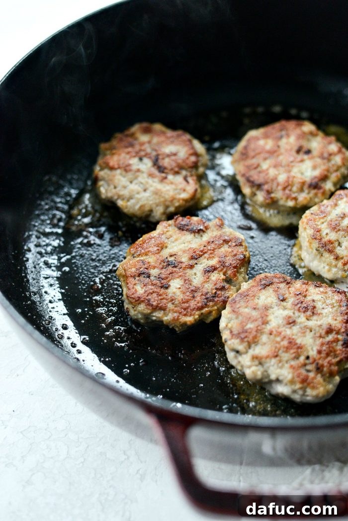Lean Homemade Turkey Breakfast Sausage 11 Perfectly Cooked Golden Brown Turkey Breakfast Sausage Patties