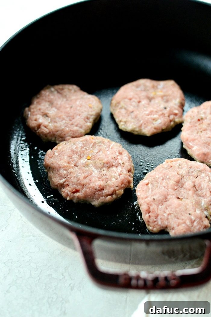 Lean Homemade Turkey Breakfast Sausage 10 Cooking Turkey Breakfast Sausage Patties in a Skillet