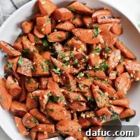 Garlic Butter Roasted Carrots Recipe Image