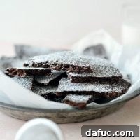 Gourmet Brownie Crisps 16 Perfectly crispy homemade brownie brittle with chocolate drizzle