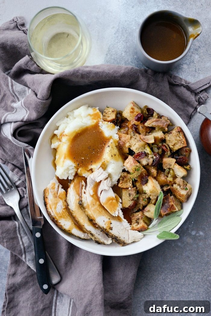 Tender Crock Pot Turkey Breast 22 Slow Cooker Turkey Breast l SimplyScratch.com #turkey #slowcooker #thanksgiving #recipe #gravy #turkeybreast #holiday