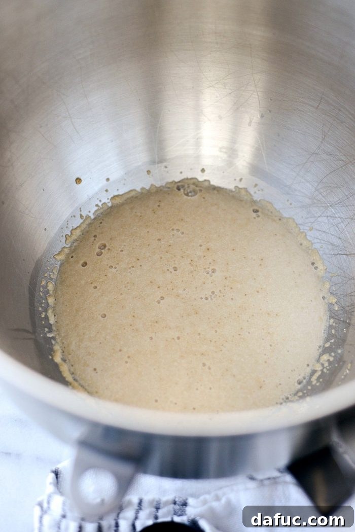 Mixing the dry ingredients, flour and kosher salt, for the dinner rolls dough.