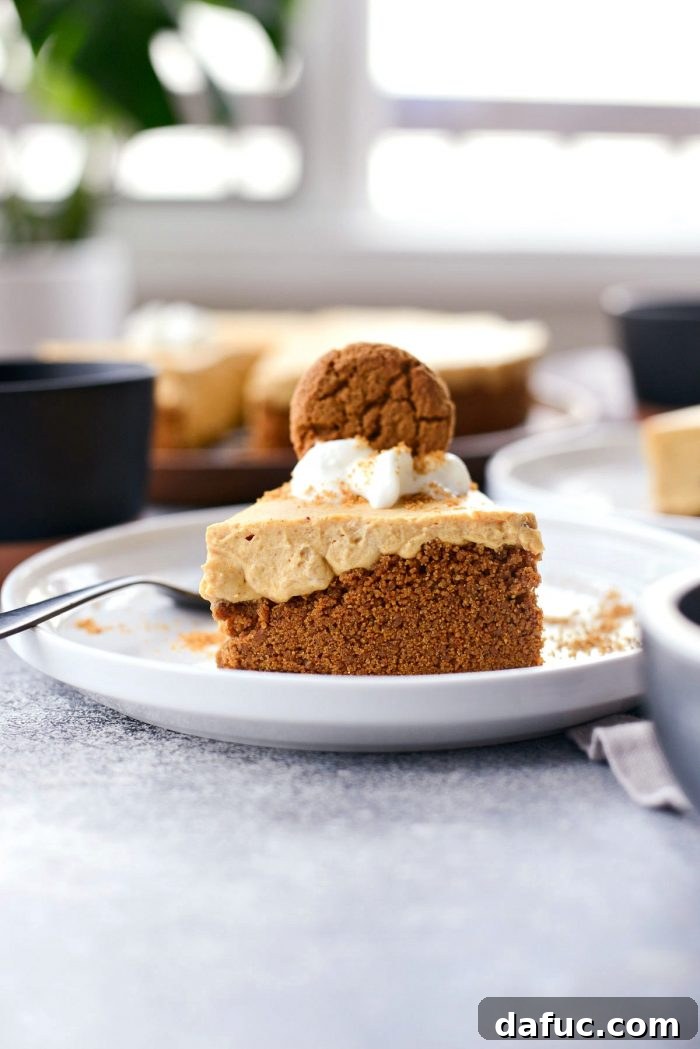 Dreamy No-Bake Pumpkin Cheesecake with a Gingersnap Crunch 18 Serving No-Bake Pumpkin Cheesecake with Whipped Cream and Gingersnap Crumbs