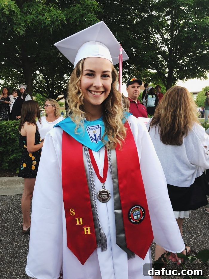 2019 Rewind 14 Haileigh, our eldest daughter, beaming with pride on her high school graduation day