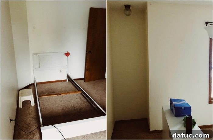 2019 Rewind 24 Before and after transformation of a small bathroom, showcasing fresh paint and updated fixtures
