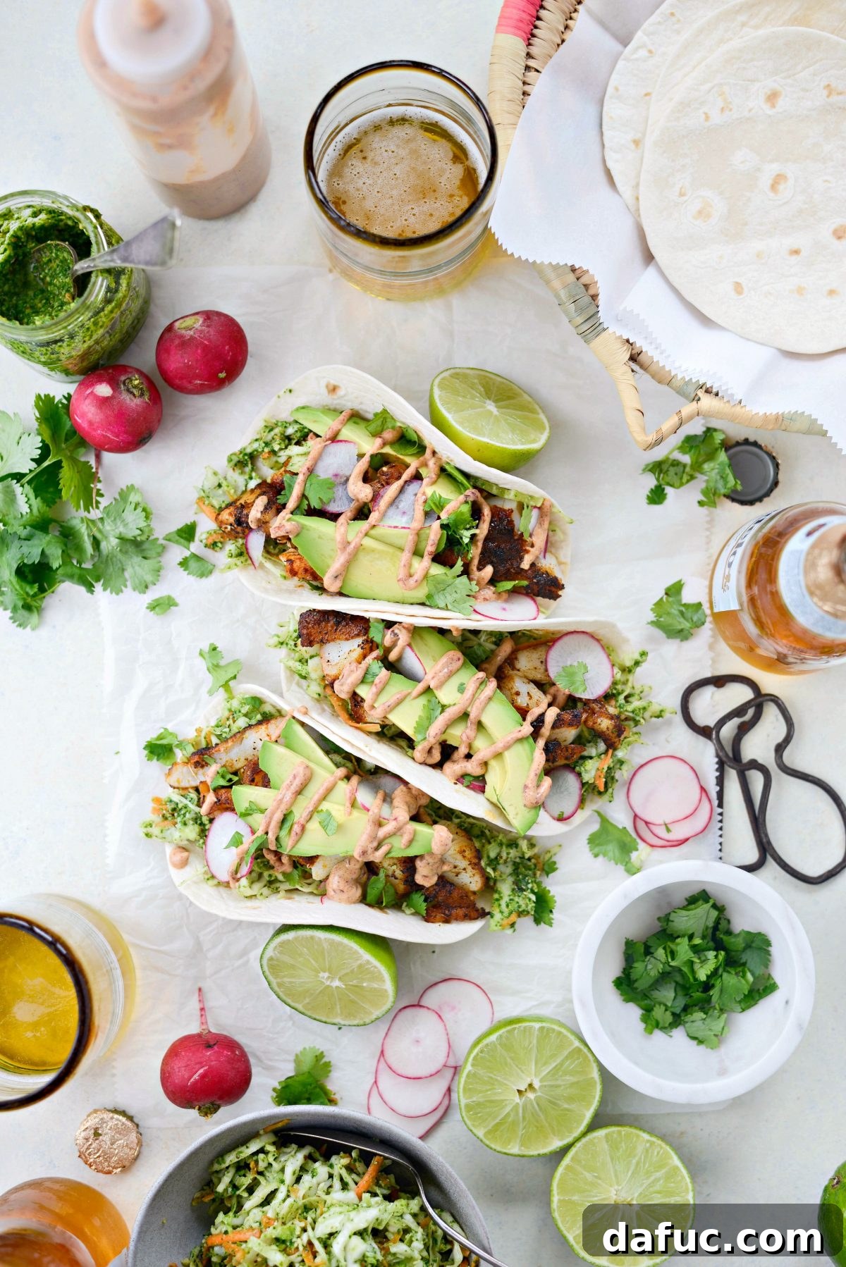 2019 Rewind 8 Blackened Fish Tacos with Cilantro Pesto Slaw, a vibrant and flavorful dish
