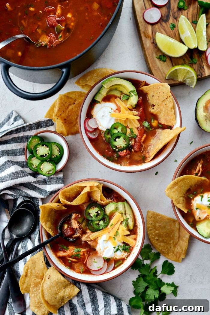 Effortless Chicken Tortilla Soup Delight 2 Delicious and healthy Chicken Tortilla Soup with fresh cilantro and a lime wedge. A perfect homemade meal.