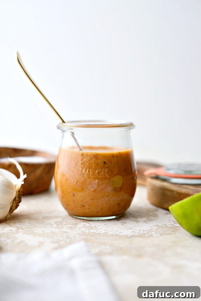Sweet Heat Chipotle Vinaigrette 10 A final close-up shot of the vibrant Chipotle Honey Vinaigrette, ready to be enjoyed.