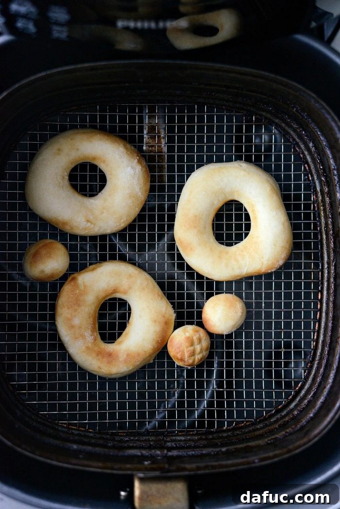 Air-Fried Glazed Doughnut Delight 19 Freshly air-fried doughnuts