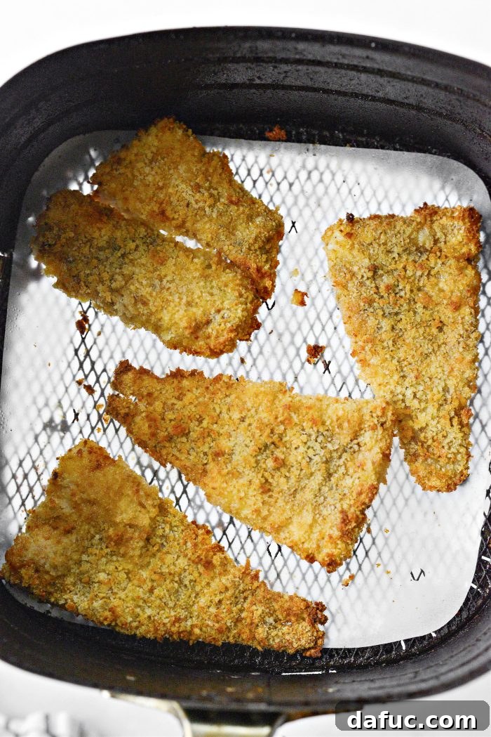 Golden Crispy Fish Sandwiches 16 Air frying fish in a single layer