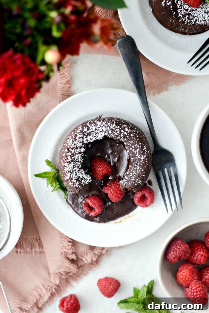 Decadent Molten Chocolate Lava Cakes for Two, perfect for Valentine's Day dessert