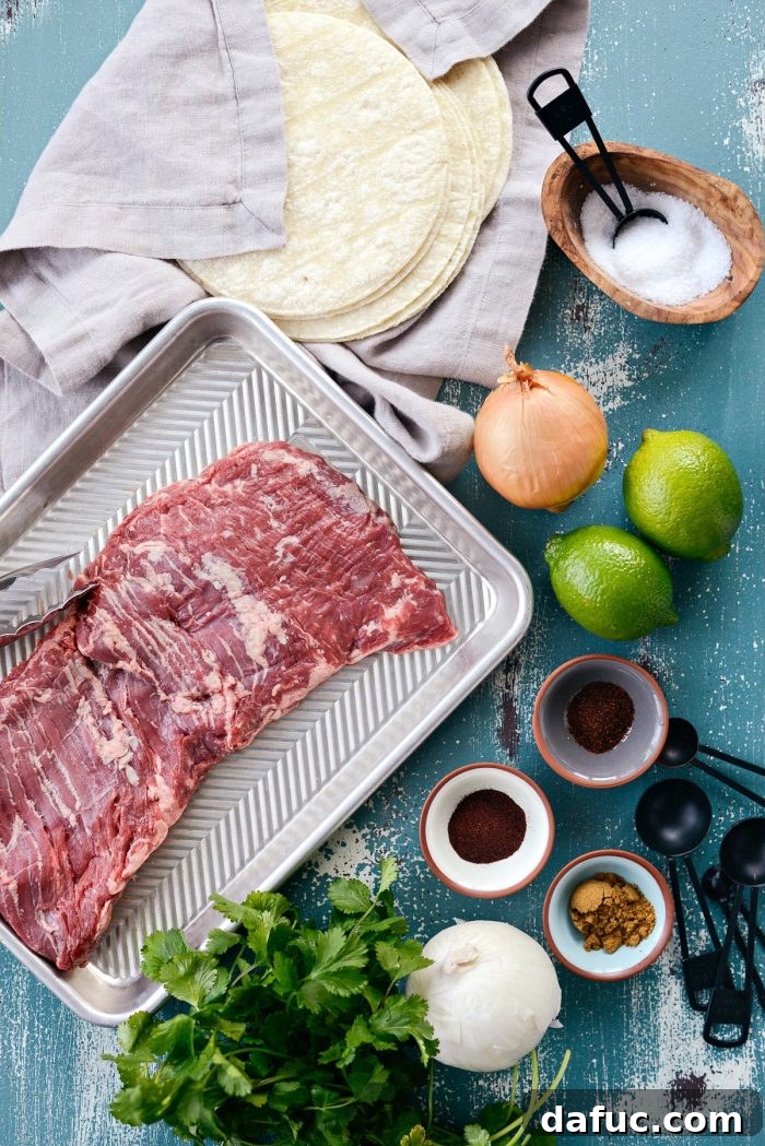 Street Tacos with beef filling, emphasizing the fresh, simple ingredients and minimalist topping approach. SimplyScratch.com recipe.