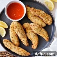 Air Fryer Lemon Pepper Chicken Tenders with Hot Honey Butter