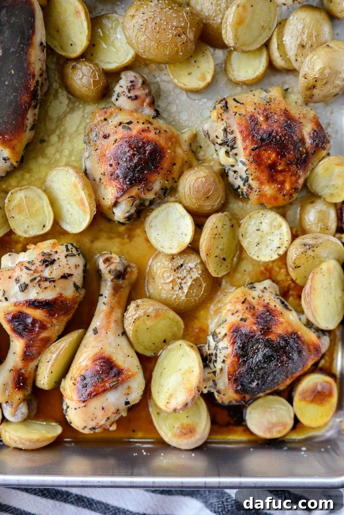 Another view of the delicious, crispy skin of the buttermilk roasted chicken.