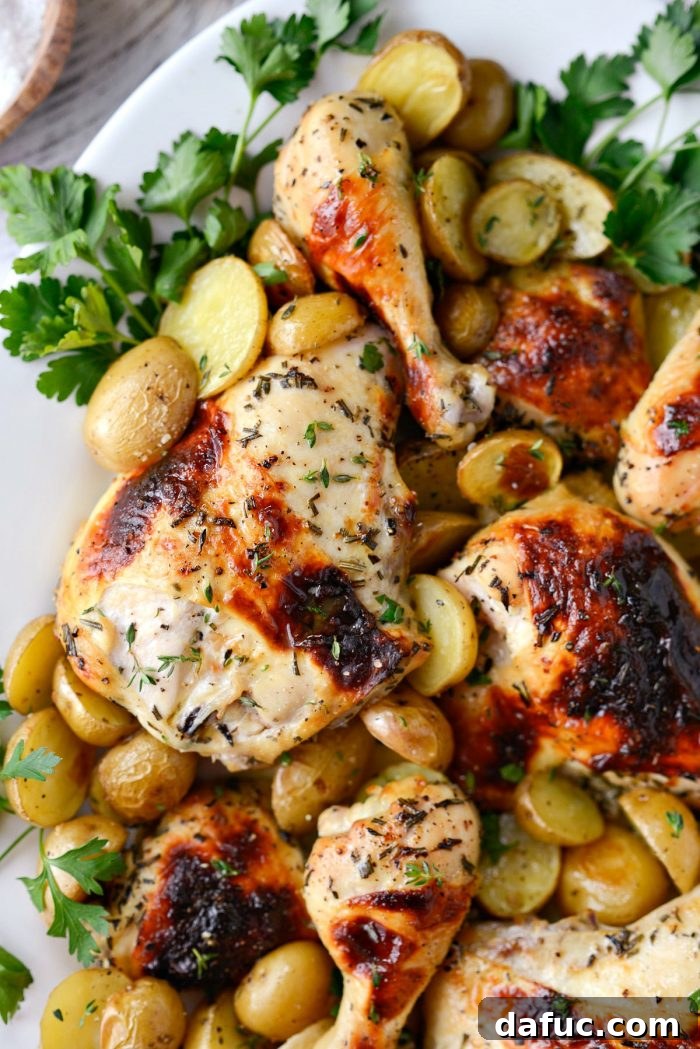 Another inviting shot of the Buttermilk Roasted Chicken Dinner on a wooden board, ready to be enjoyed.