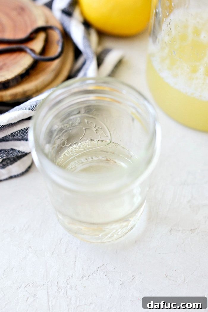 simple syrup in glass jar