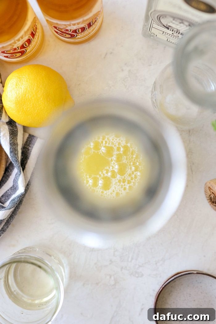 lemon juice in pitcher
