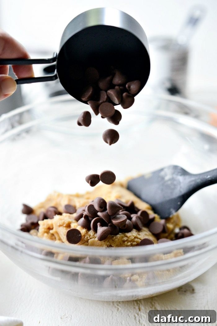 Partially mixed blondie batter.