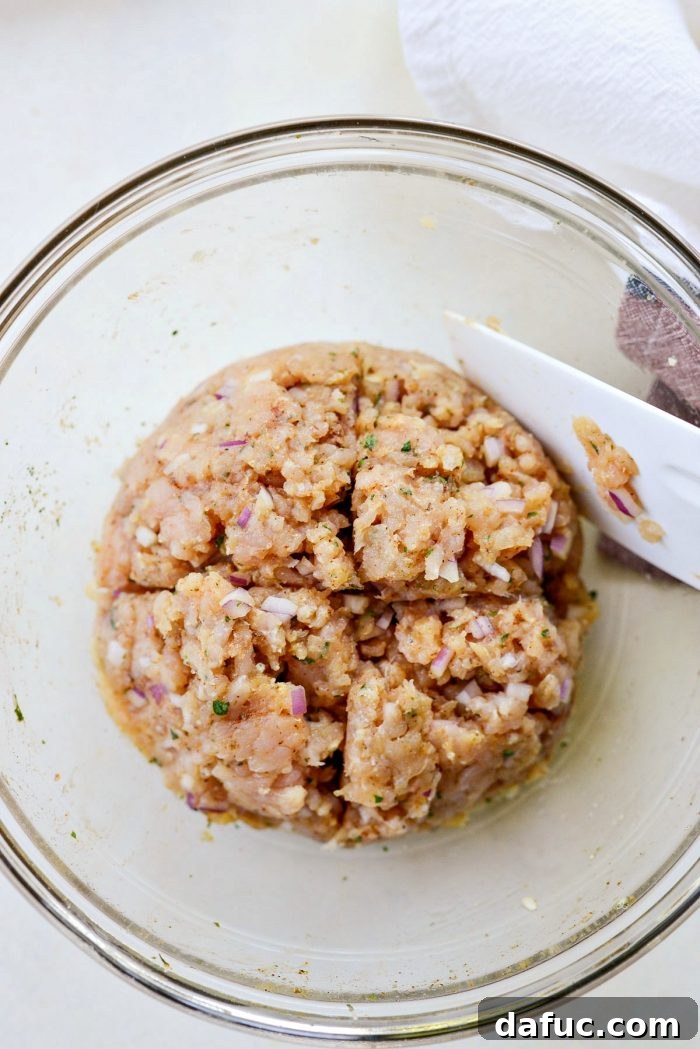 Effortless Weeknight Turkey Burgers 6 Dividing turkey burger mixture into patties