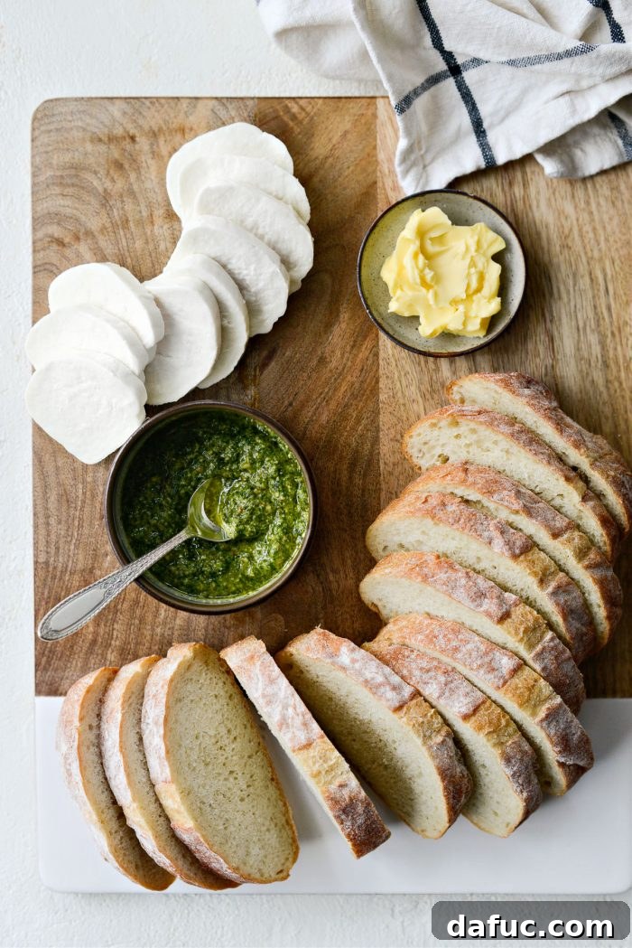Pesto Mozzarella Grilled Cheese - (aka The Special) Ingredients