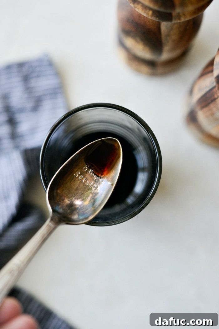 A small bowl of freshly made homemade balsamic glaze