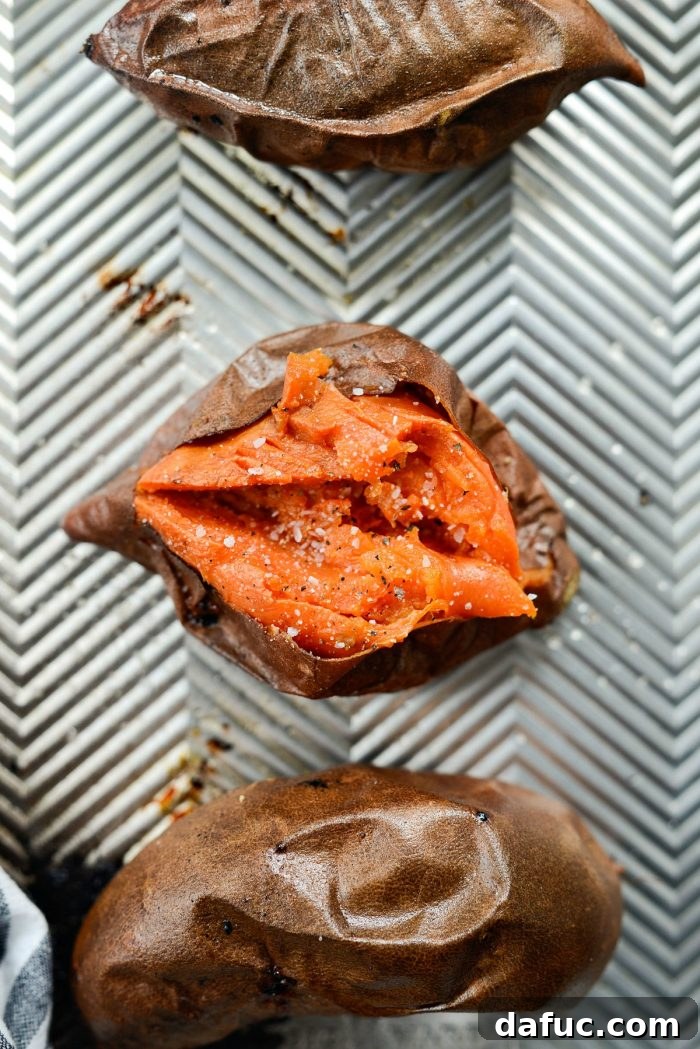 Caramelized Whole Sweet Potatoes 7 A perfectly roasted sweet potato sliced open