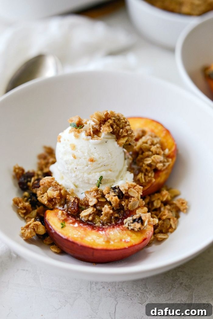 Baked Nectarines with Oatmeal Cookie Crumble