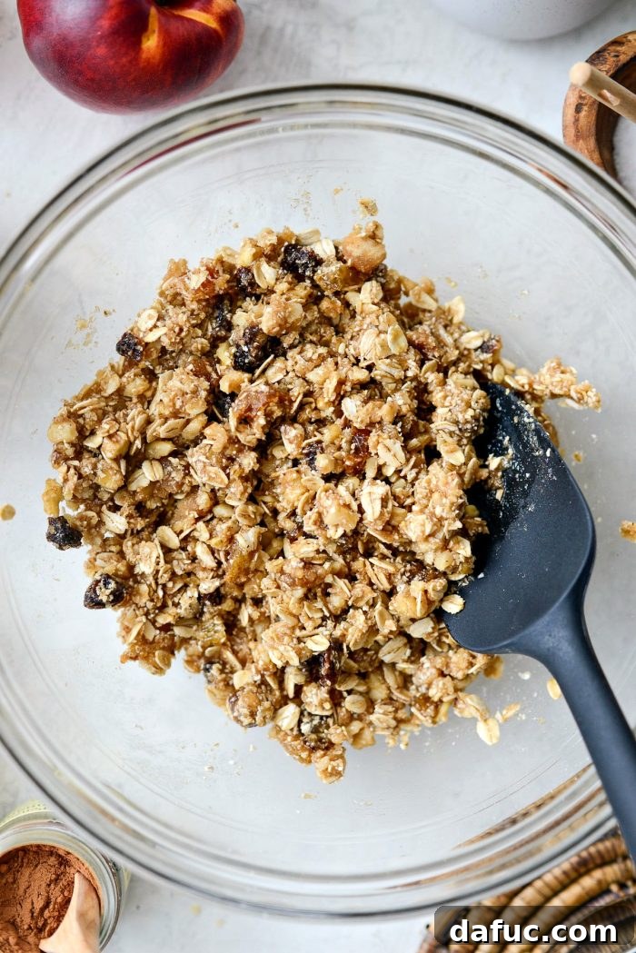 stirred butter into crumble mixture