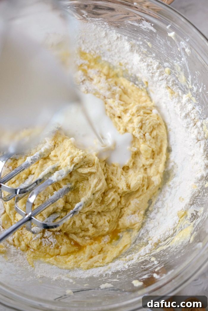 Cinnamon Apple Fritter Bread 12 Adding vanilla kefir yogurt to the batter