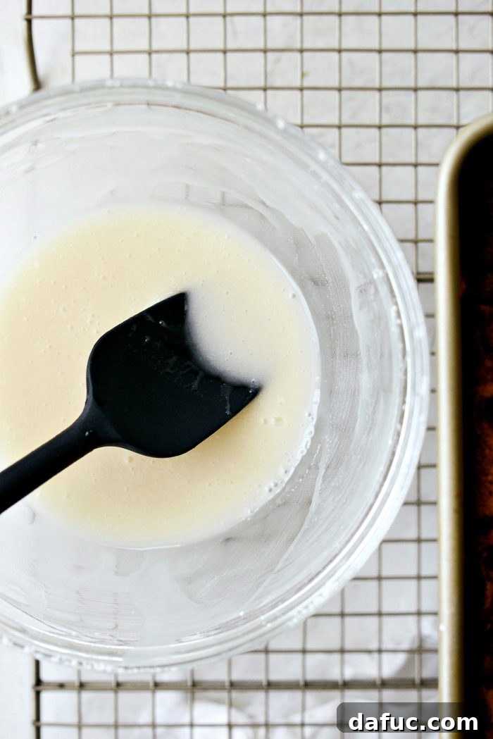 Cinnamon Apple Fritter Bread 20 Small bowl of creamy yogurt glaze