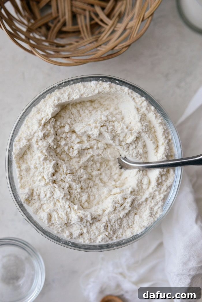 Cinnamon Apple Fritter Bread 10 Bowl of dry baking ingredients: flour, baking powder, baking soda