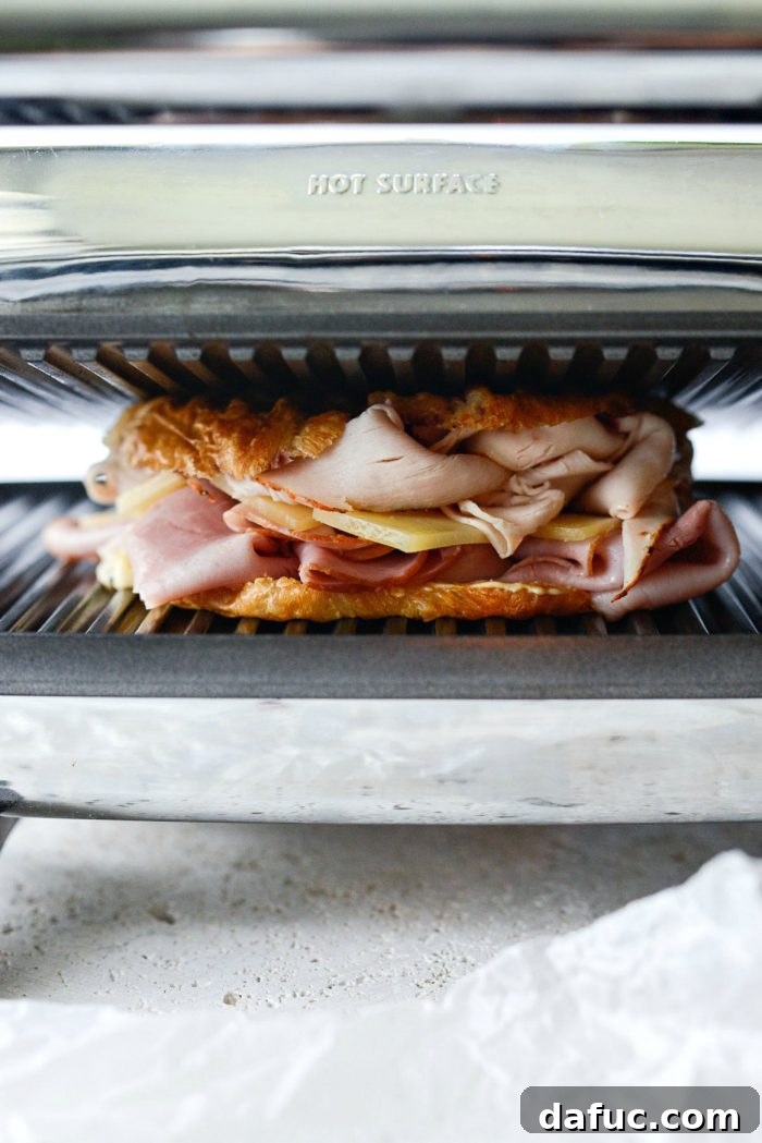 Monte Cristo Croissant Melt 13 Pressing the Monte Cristo Croissant Panini