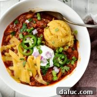 Fireside Smoky Pulled Pork Chili 17 Smoky Pulled Pork Chili Recipe Card Image