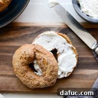 A stack of Air Fryer Pumpkin Spice Bagels.