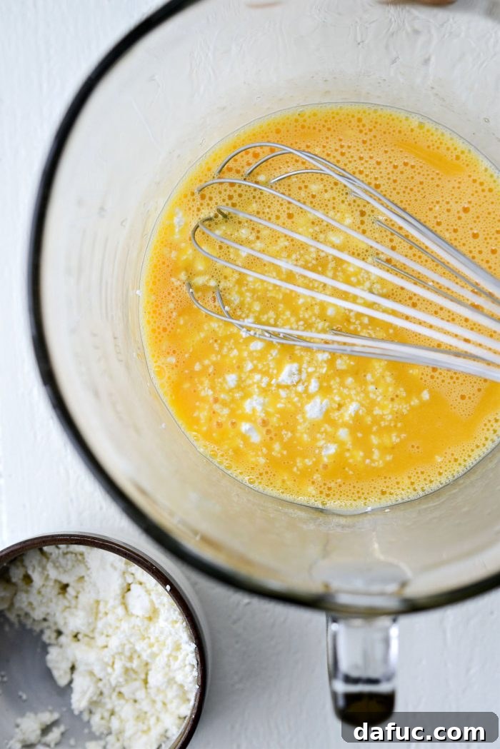 beaten eggs with feta
