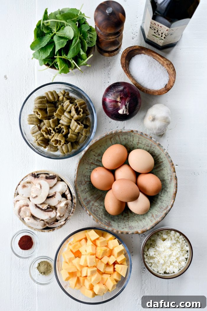 Roasted Pumpkin, Kale and Feta Frittata ingredients