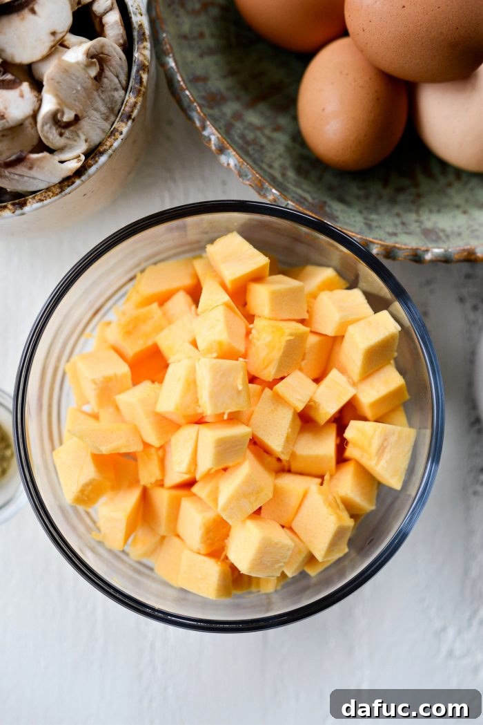 diced pumpkin