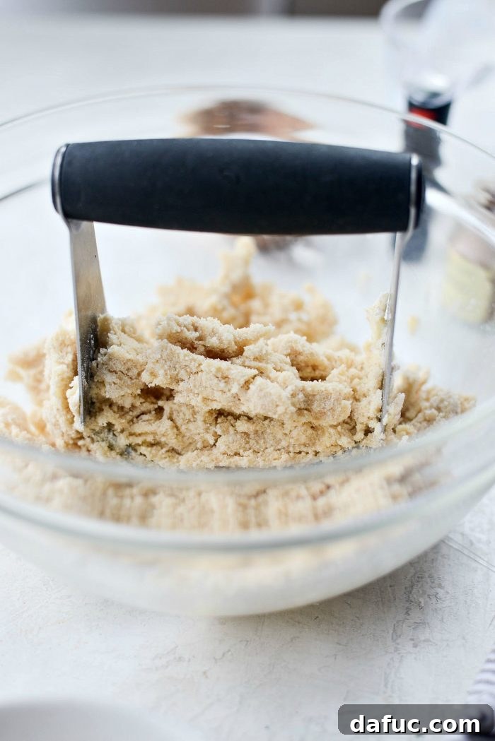 Combined crumb topping ingredients, resembling coarse crumbs