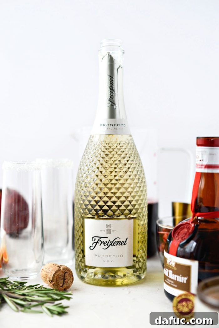 Bright & Bubbly Christmas Mornings 13 A chilled bottle of Prosecco ready to be opened