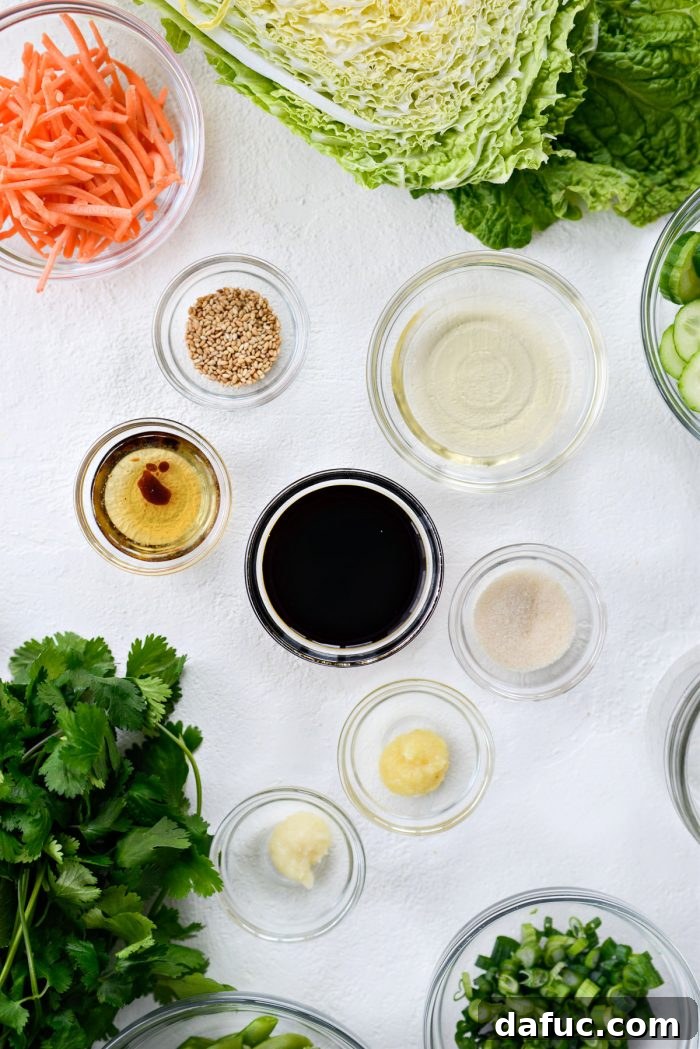 Ingredients for the homemade toasted sesame dressing displayed.