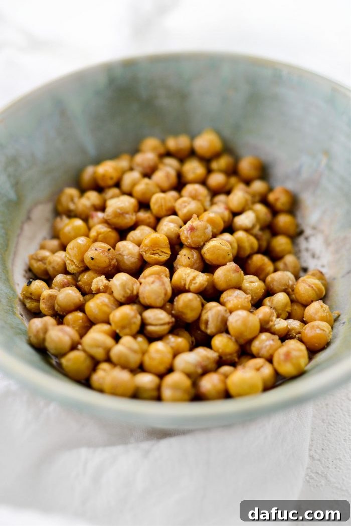 Perfectly Crisp Air-Fried Chickpeas 13 A bowl filled with freshly air-fried crispy chickpeas