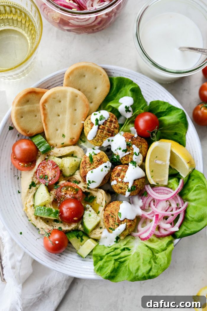 Air-Fried Falafel Perfection 2 Air Fryer Falafel with hummus and pita