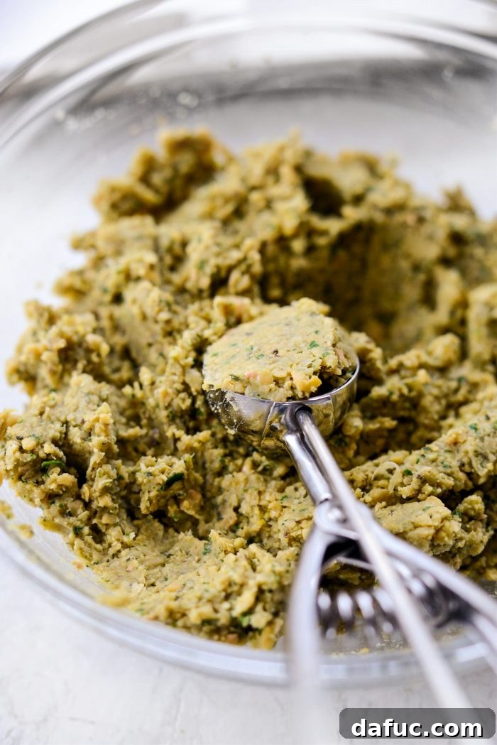 Air-Fried Falafel Perfection 11 scoop the mixture