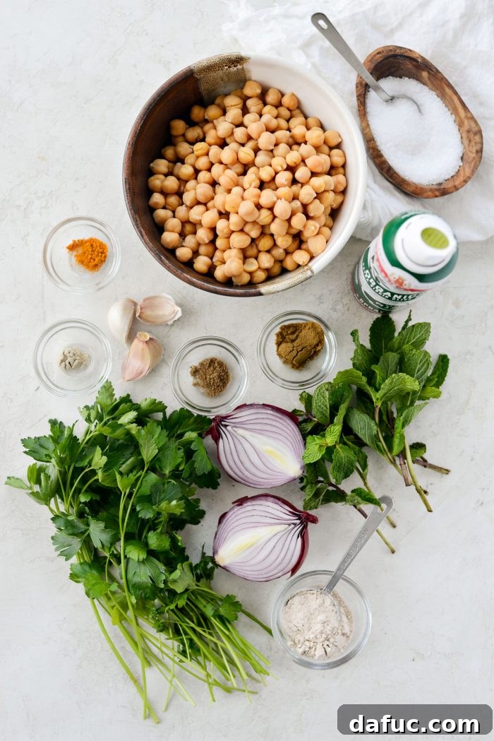 Air-Fried Falafel Perfection 4 Air Fryer Falafel ingredients.